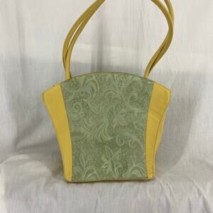 Vintage Charles L Thomas Yellow Aqua Green Handbag